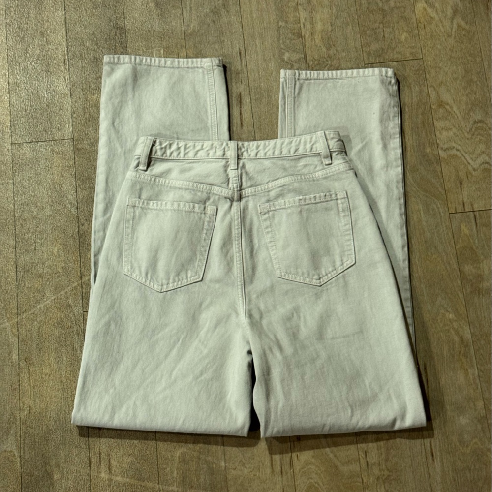 Pacsun Cream White 90s Boyfriend Straight Leg Jeans Distressed Size 27 - Picture 6 of 6